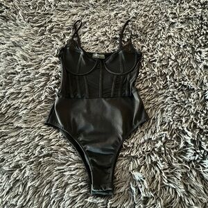 White Fox She's a Muse Black Mesh Bodysuit